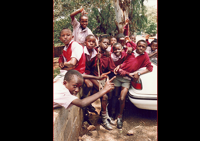 I met some enthusiastic schoolboys in Nairobi, Kenya.