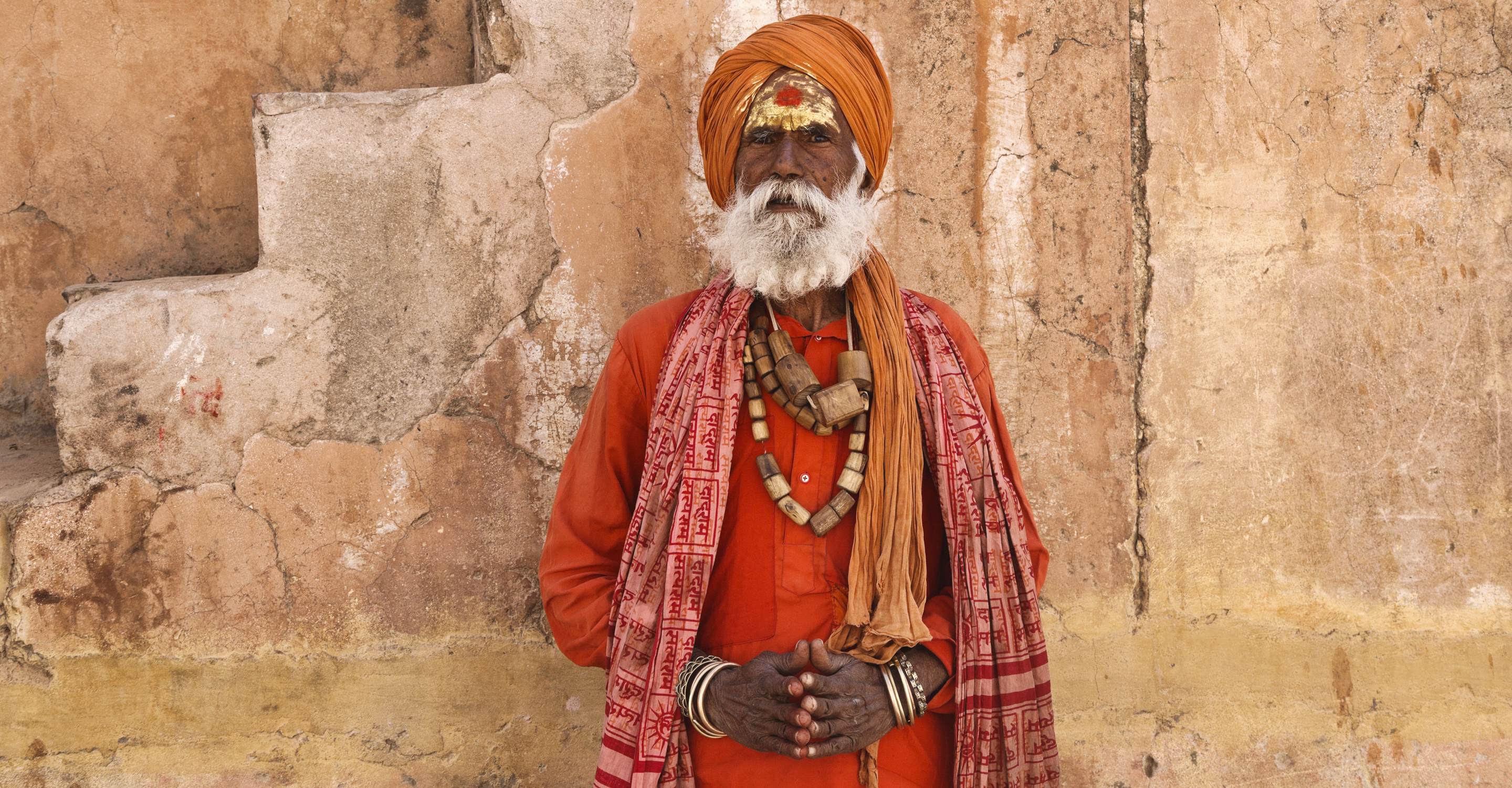 An Indian man poses in Rajasthan, Jaipur, India