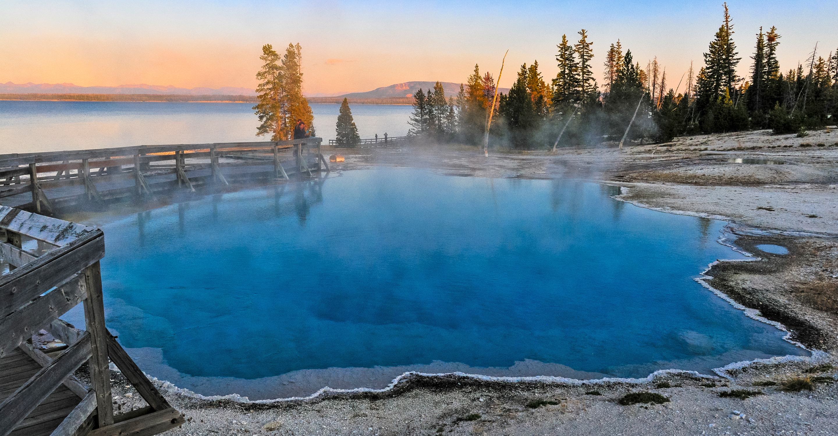 West Thumb Geyser basin in Yellowstone National Park, United States