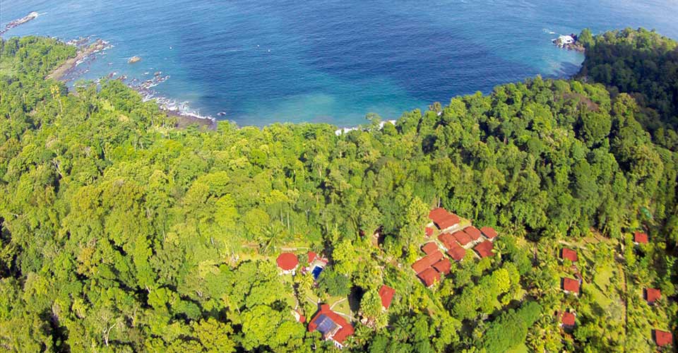 An aerial view of Casa Corcovado, Osa Peninsula, Costa Rica