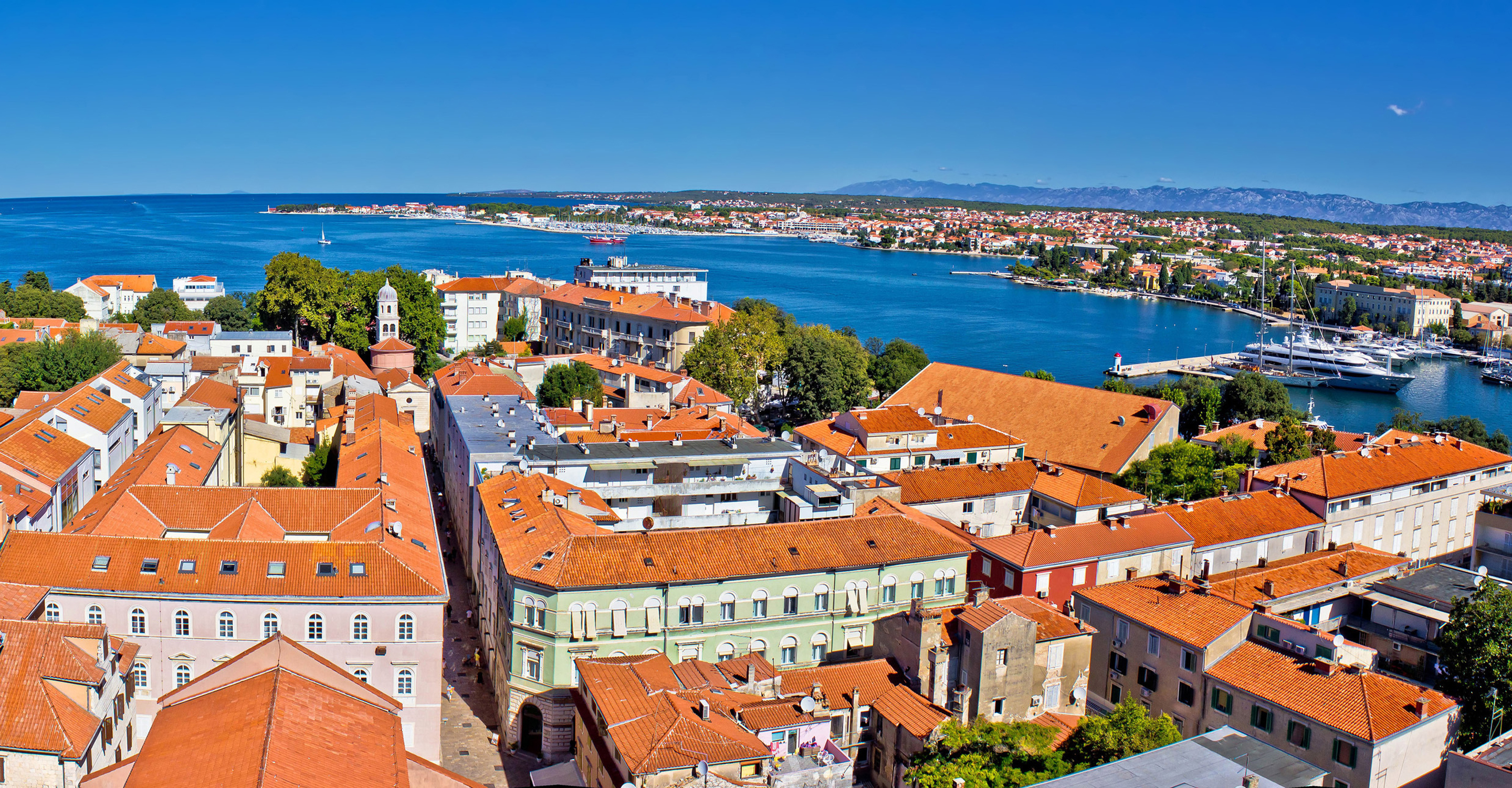 Aerial view of the town of Zadar, Dalmatia, Croatia