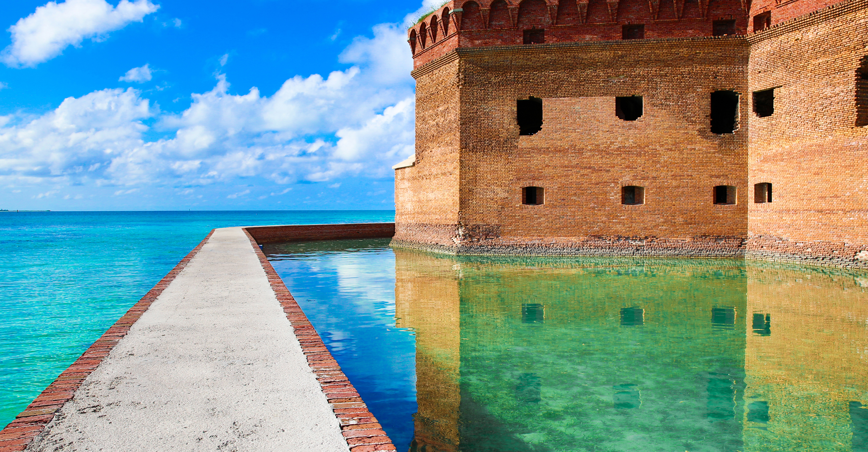 Wall of Fort Jefferson in Dry Tortugas National Park, Florida, United States