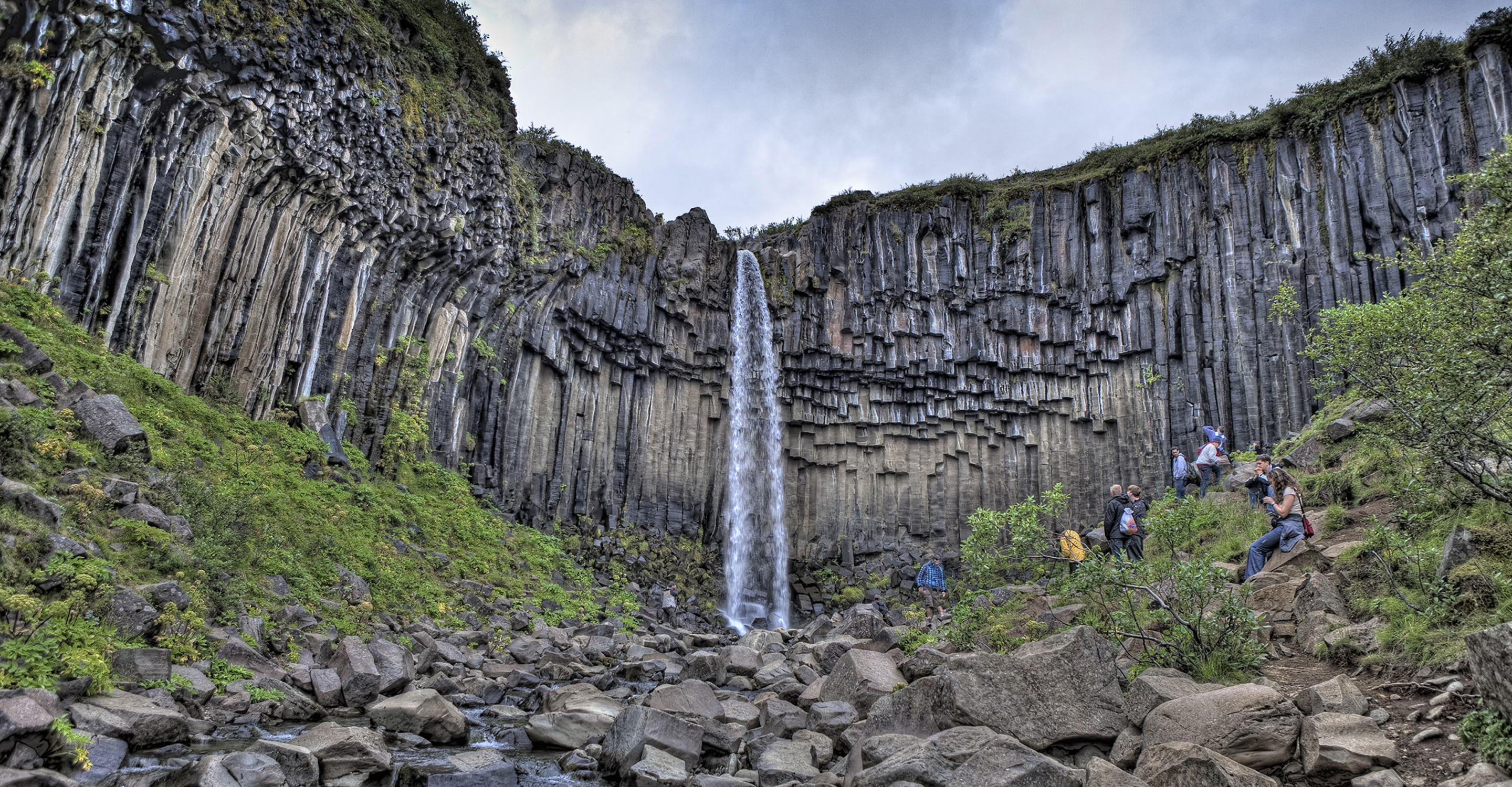 Svartifoss Waterfall in Skaftafell National Park, Iceland, Europe