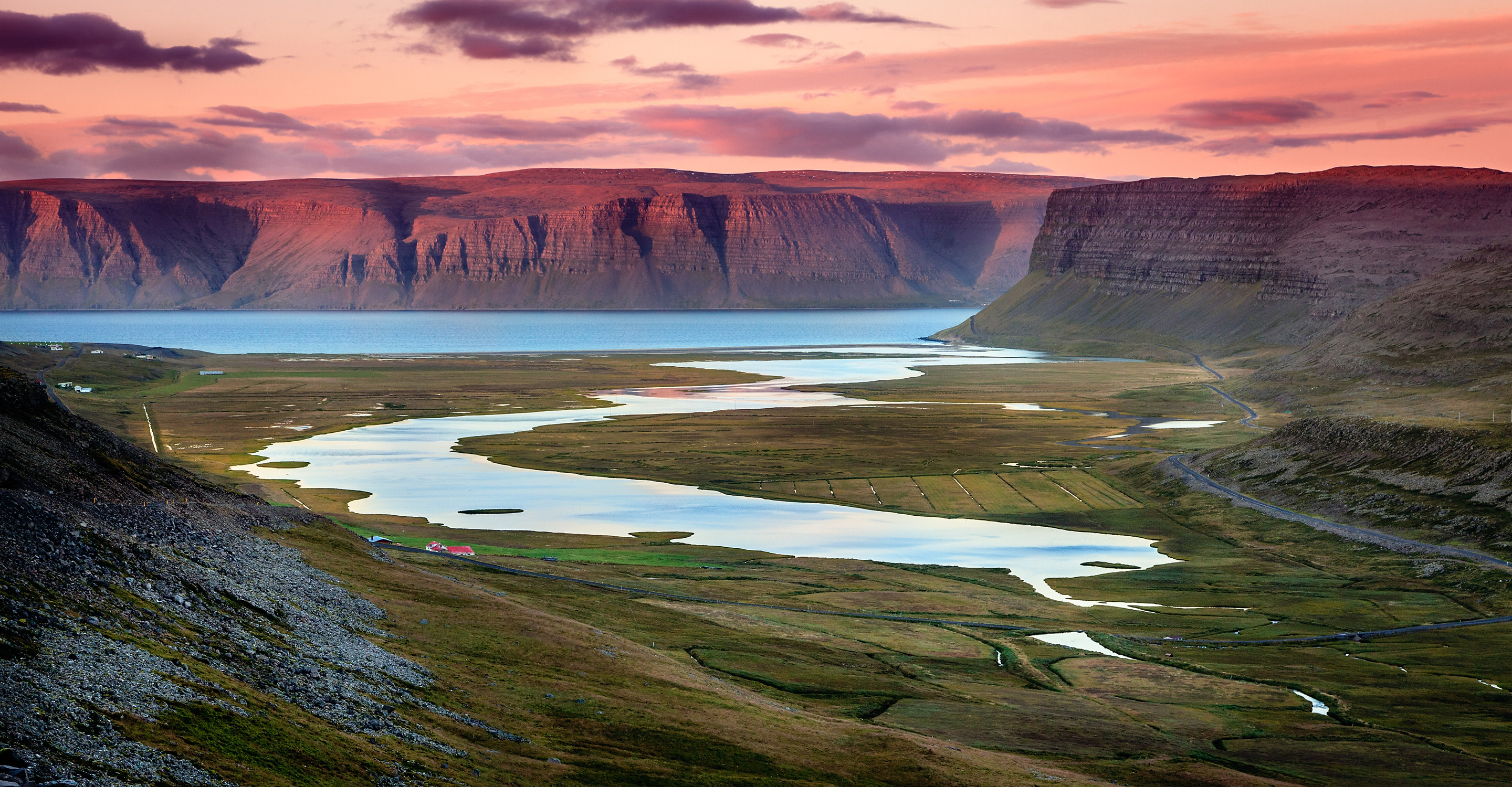 Sunset in the Westfjords, Iceland, Europe