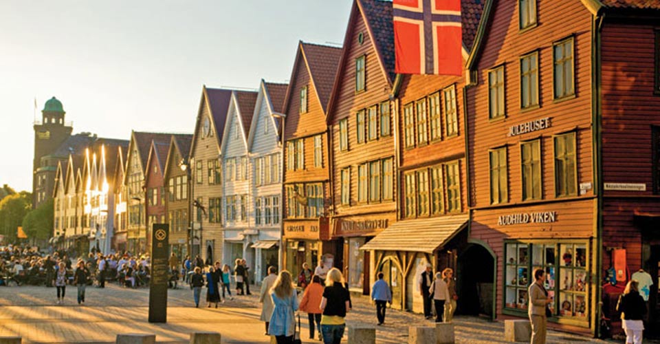 View of shops in Oslo, Norway