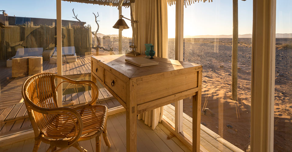 View from a room in Little Kulala camp, Kulala Wilderness Reserve, Namibia
