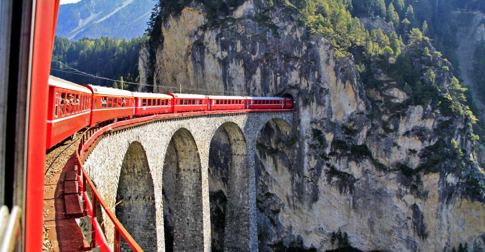 Glacier Express train, Zermatt Valley, Switzerland